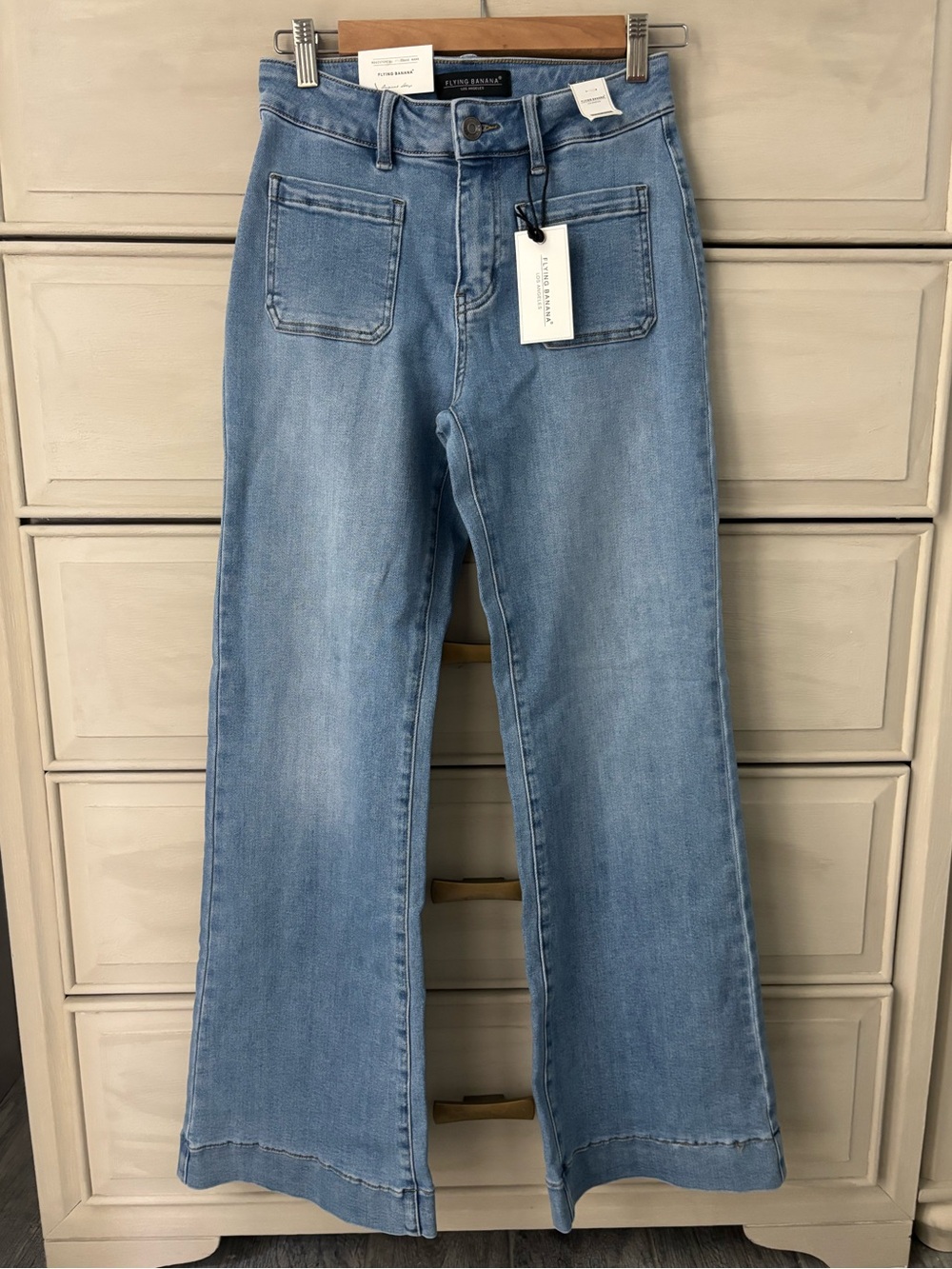 New Flying Banana Light Blue High-Rise Wide Leg Jeans Size 2